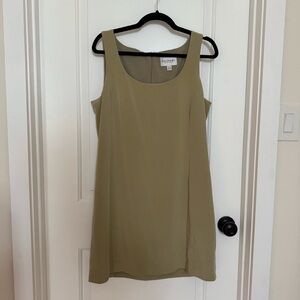 Emanuel Ungaro Women's Olive Shift Dress | Vintage Y2K  Dress | Size 16